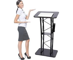 Metal Lattice Podium Church Lectern Pulpit for Presentation or Conference with Internal Shelf and Cup Holder Speaking Lectern for the Conference Hall