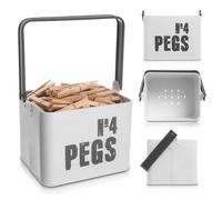 Metal Laundry Pegs Storage Box Enamel Coated Tin