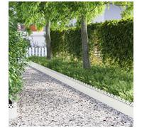 Metal Lawn Edging 20pc White Steel 103x0.05x22cm Minimal Garden Border HeavyDuty