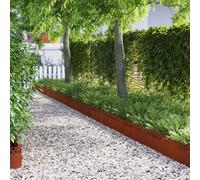 Metal Lawn Edging 20pcs Weathering Steel 103x22x0.05cm Rusty Garden Border Pack