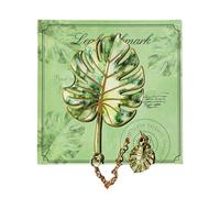 Metal Leaf Bookmark Elegant Page Marker with Botanical Leaf | Aesthetic bookmarks for library, school, college, classroom, dorm, women, men, teachers,