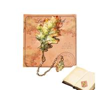 Metal Leaf Bookmark Retro Botanical Leaf Book Marker | Aesthetic Bookmarks for Reading Library School College Classroom Study Office Student Teacher Writer