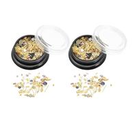 Metal Leaf Nail Art Decoration Kit 2 Boxes for DIY Manicure