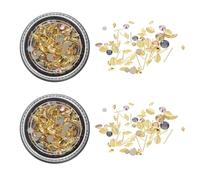 Metal Leaf Nail Decoration 2 Boxes Shiny Surface Manicure