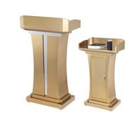 Metal Lectern Stand Podium with Storage for Seminars Lectures Weddings Classrooms - 68 x 36 x 113 cm Adjustable Height Sturdy Design Professional Presentation