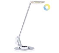 Metal LED Desk Lamp with USB Port Silver and White CORVUS [EEK: E]
