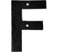 Metal Letter F - Black Cast Iron 5 Inch Large Metal Mailbox Letters - Easy to Read Name Door Sign - F