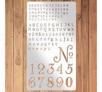 Metal Letter Stencils Wood Burning Stencil Reusable Letter Number Engraving Stencils Small Alphabet Fonts Templates for Engraving Wood Carving Journaling Drawing Pyrography Scrapbooking Craft DIY