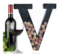 Metal Letter Wine Cork Keepsake Saver & Holder Monogram w/Free Wall Mount Kit A-Z V.