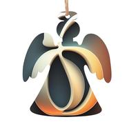 Metal letters Wooden Tree Ornaments Angel Shape 1 PC, Vintage Hanging Holiday Decorations, Souvenir Holiday Decor