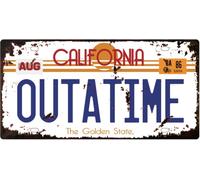 - Metal license plate of the Delorean Time Machine car from the film "Back to the Future" OUTATIME, with aged effect - 73 -