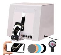 Metal Light Box Photography, Motorized Professional Studio Light Box With 360° Turntable, 3000-5500K Dimmable, Suitable For Small Items, Can Be Placed Or Hanged-Tb20