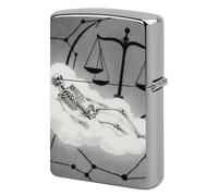 Metal Lighter Case Cover Reusable Flip Top Lighter Sleeve Double Sided Windproof & Waterproof Cigarette Holder Portable Pocket Romantic Constellation Skeleton Lighters Pouch for Dad Boyfriend Husband