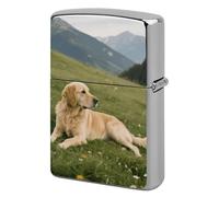 Metal Lighter Case Cover Reusable Flip Top Lighter Sleeve Double Sided Windproof & Waterproof Cigarette Holder Portable Pocket Dog on The Prairie Lighters Pouch for Dad Boyfriend Husband