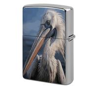 Metal Lighter Case Cover Reusable Flip Top Lighter Sleeve Double Sided Windproof & Waterproof Cigarette Holder Portable Pocket Realistic Pelican Lighters Pouch for Dad Boyfriend Husband
