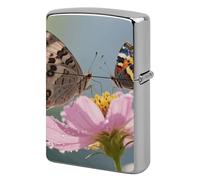 Metal Lighter Case Cover Reusable Flip Top Lighter Sleeve Double Sided Windproof & Waterproof Cigarette Holder Portable Pocket Moth Butterfly Lighters Pouch for Dad Boyfriend Husband