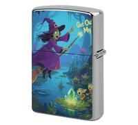 Metal Lighter Case Cover Reusable Flip Top Lighter Sleeve Double Sided Windproof & Waterproof Cigarette Holder Portable Pocket Get Out of My Swamp Lighters Pouch for Dad Boyfriend Husband