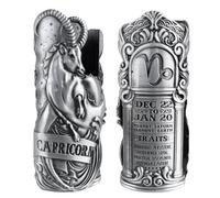 Metal Lighter Case Fits BIC, It Covers Standard Full Size Bic Lighter in J6. Zodiac Astrology Lighter Case, Design in Capricorn. One Piece Per Order