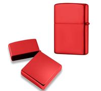 Metal Lighter Case for Zippo Lighter Cover without Insert Compatible with Zippo (Red)