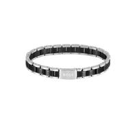 Metal Link Bracelet Silver/Black One Size