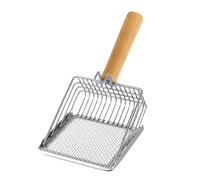 Metal Litter Scoop - 27.5 x 13 x 4 cm, Ergonomic Handle, Robust Strainer, Fine Mesh Cleaner, Stainless Steel Waste Scoop, Solid Metal Sieve, for Households with Multiple Cats, Quick Sand Filter