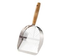 Metal Litter Scoop, Stainless Steel Cat Scoop, Tool for Straining Tofus Litter, Robust Pet Waste Cleaner, Wide Handle Design, Efficient Device for Dirt Removal, Cat Clean