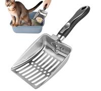 Metal Litter Scooper, Cat Box Scooper with Ergonomic Handle, Rustproof Clean Tool Poop Shovel Sifter Scoop for Dog Pet Reptile Terrarium Chicken