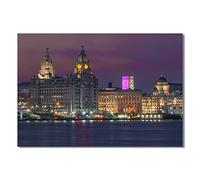 METAL Liverpool City Skyline Tin Poster Aluminium Sign Wall Art Door Plaque Room Night Nearly A4 Size 280x190mm D1