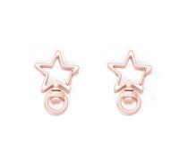 Metal Lobster Clasp 40pcs Star-Shaped Spring Snap Keychain Clip with Hanging Buckle Open Jump Ring(Light Pink)