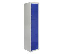 Metal Lockers 6 Doors Storage, Blue X Grey Metal