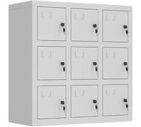 Metal Lockers with 9 Compartments - Secure Storage Solutions with Locks and Keys for Schools and Factories - and Space-Saving Design