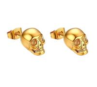 Metal Look Skull Earrings Vintage Gothic Alloy Pair with Post Back Wear, Party Ready Accent for Dark Outfit Pairing Gothic Earring Studs Retro Costume Punk Jewelry Horror Party Post Back Metal