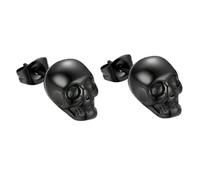 Metal Look Skull Earrings Vintage Gothic Alloy Pair with Post Back Wear, Party Ready Accent for Dark Outfit Pairing Gothic Earring Studs Retro Costume Punk Jewelry Horror Party Post Back Metal