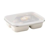 Metal Lunch Box - Reusable Splatter Resistant Food Container, Compartment Snack Containers | Storage Box for Meal Preparation, Salad, Fruit, B