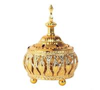 Metal Mabkhara Incense Burner for Bakhoor with Classic Arabian Visual Language and Practical Lid Design (A)