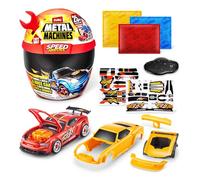 Metal Machines Speed Heroes (Red) by Zuru, 20+ Surprises, Build your own Car, Two Bodies, Lights & Sounds