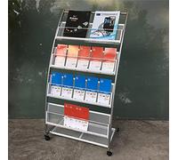 Metal Magazine File Holder for Living Room, 5 Pocket Floor Pamphlet Information Rack, Catalog Flyers Literature Stand Display for Office/school