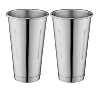 Metal Magery Stainless Steel Milkshake Cups Immersion Hand Blender Malt Cup 30 oz Set of 2