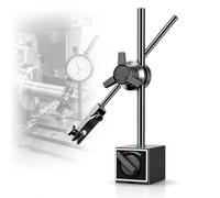 Metal Magnetic Base For Dial Indicator, 30-100kg Magnetic Force Dial Test Stand, Adjustable Arm And 8 Mm Gauge Clamp, 440 Mm Reach, For Machining, Alignment And Runout Inspection 100kg