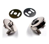 Metal Magnetic Clasps Bag Fasteners 18mm Pack of 6 (Silver)