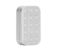 Metal Magnetic Push Slider, Pleasant Sensory Cuboid Shape, Reduces Anxiety, Multi-Point Magnetic Slider Toy Made of Metal for Office (Silver)