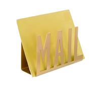 Metal Mail Organizer, Robust and Aesthetic Design Spacious and Convenient Non Slip Multifunctional Gold Desktop Mail Holder for Desk Organizer Accessories (Gold)
