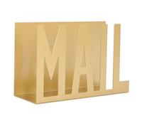 Metal Mail Organizer, Stylish Desktop Holder, 15 x 5.5 x 9.5 cm - Durable Iron Construction, Hollow Design, Ideal for Bills Letters and Papers (Gold)