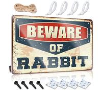 Metal Man Cave Decor Beware Of Rabbit Sign Decor For Man Cave Decor For Man Cave(20X30CM)