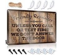 Metal Man Cave Decor Friendly Reminder Unless You Call Or Text First We Don'T Answer The Sign Funny Tin Signs Vintage Man Cave Sign Decor(20X30CM)