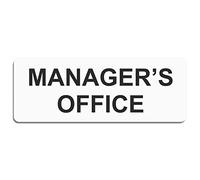 METAL Managers Office Door Sign WHITE Aluminium Tin Security Notice Shop Warehouse School Cafe Business 200x75mm ML5