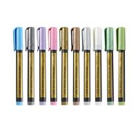 Metal Markers, 10 Waterproof Glitter Markers, Rock Painting Metal Pens, Precision Metal Markers, Unique Color Paint Pens, Calligraphy Pens For Rock Painting Stone Ceramic Glass Fabric Cardboard