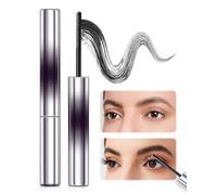 Metal Mascara, 3D Waterproof and Smudge Mascara, Mascaras Black and Brown Natural Long Lasting No Flaking Create Thick and Curling for Naturally Beautiful Eyelashes (Black 2Pcs)
