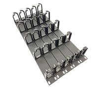 Metal Master - 5 Pack 1U 19” Server Rack Cable Management Panel w/D-Ring Hooks - 1U Horizontal or Vertical Wire and Cord Manager Made in Taiwan