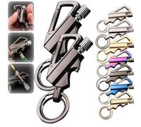Metal Match Lighter, Permanent Match Infinity Lighter with Multitool Keychain, 2026 Upgraded 3-in-1 Multifunctional Reusable Match Strike, Camping Tool, for Outdoor Survival, for Men Gifts (2, Gray)